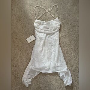 Peppermayo White Beaded Mini Dress